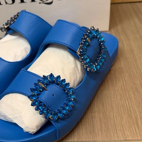 Mystique Boutique Royal Blue Embellished Sandals - Picture 3 of 7